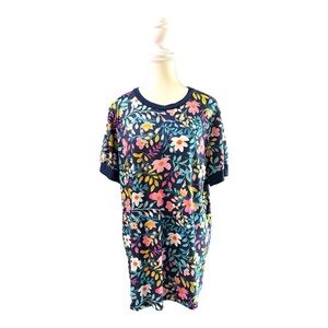 Sunshine & Rodeos Navy Floral Print Top - Size L